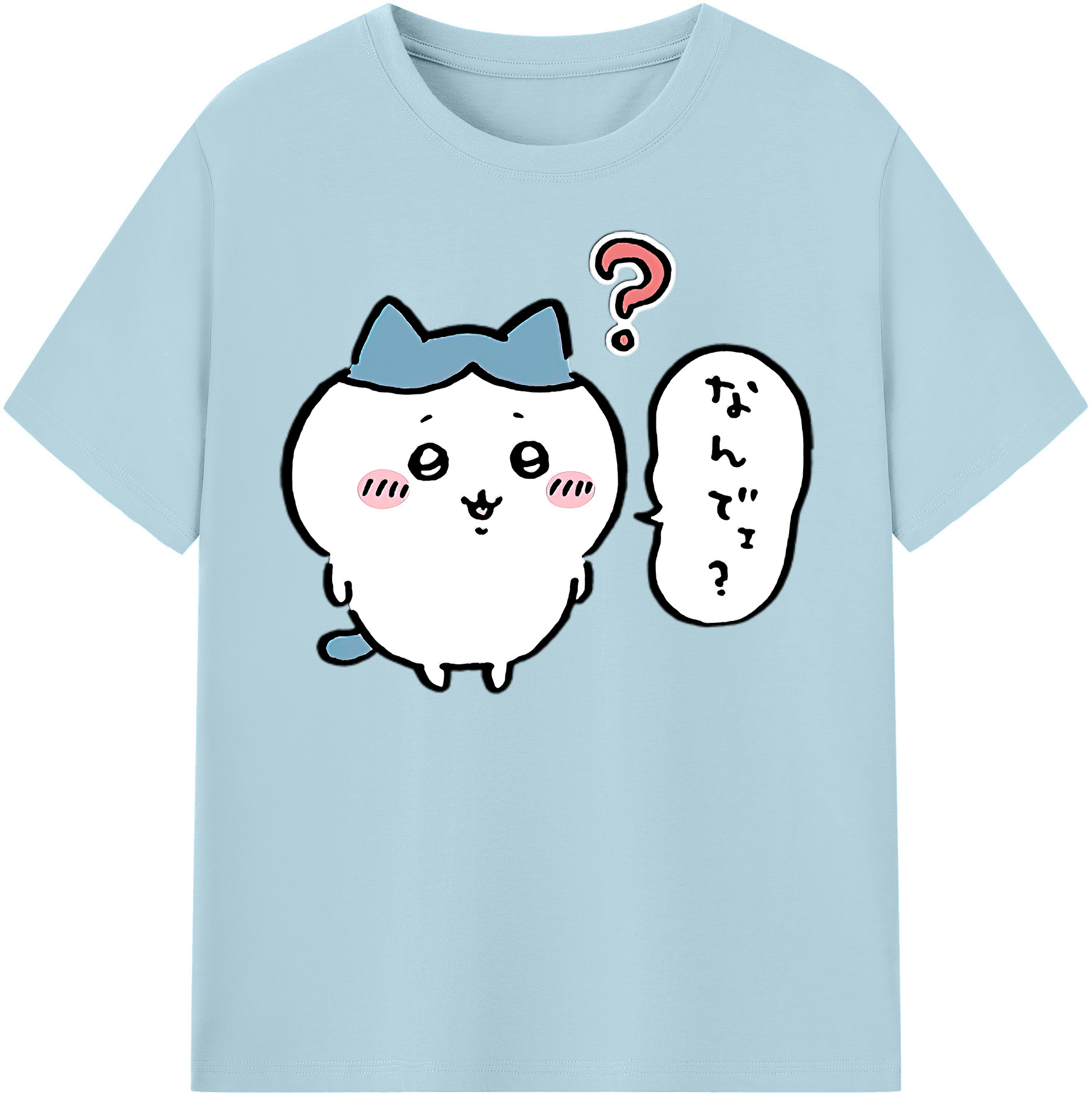 （画像用） ちいかわ ハチワレ Chii-kawa hachiware 綿100％半袖Tシャツ（フロントプリント）